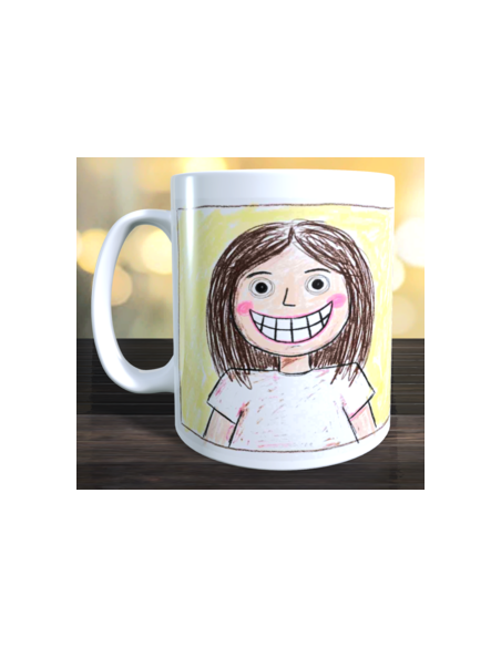 Taza foto a dibujo como un niño usando ia