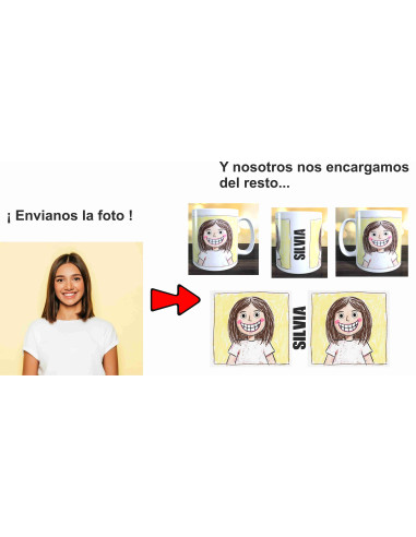 Taza foto a dibujo como un niño usando ia
