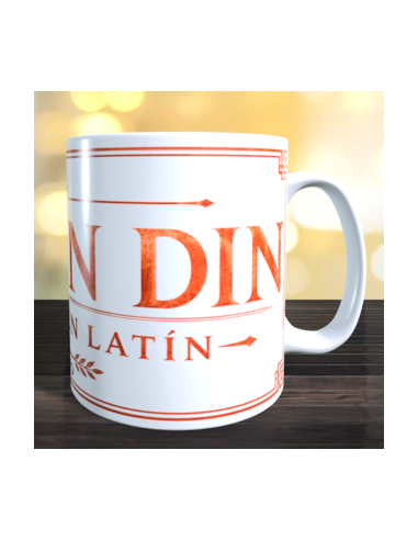 Taza DON sin DIN cojones en LATÍN