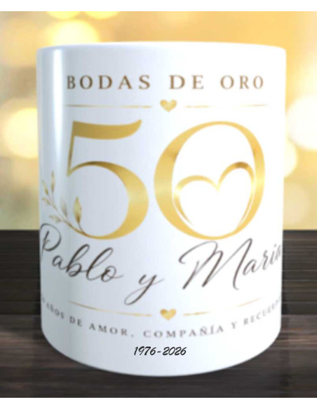 Taza bodas de oro