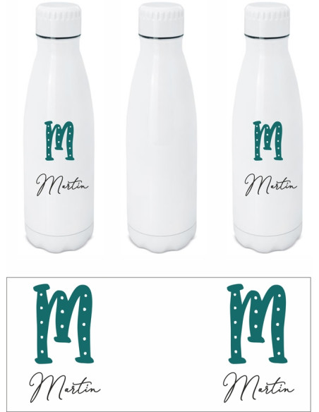 Botella nombre e inicial