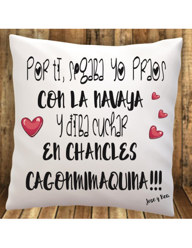 Cojín Por ti segaba yo praos a navaya