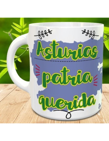 Taza recuerdo de Asturias + llavero