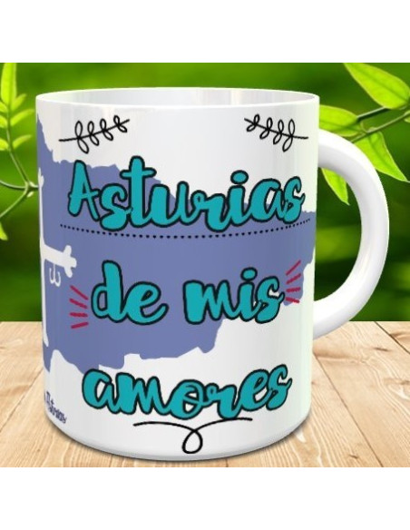 Taza recuerdo de Asturias