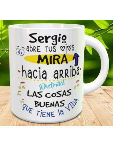 Taza abre tus ojos, mira hacia arriba