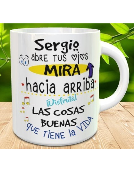 Taza abre tus ojos, mira hacia arriba
