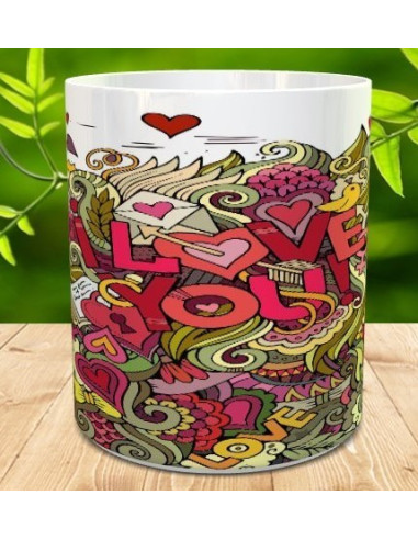 Taza love you multicolor