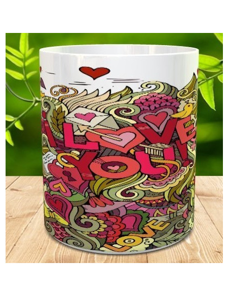 Taza love you multicolor