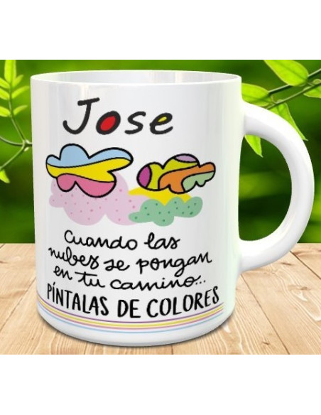 Taza pinta las nubes