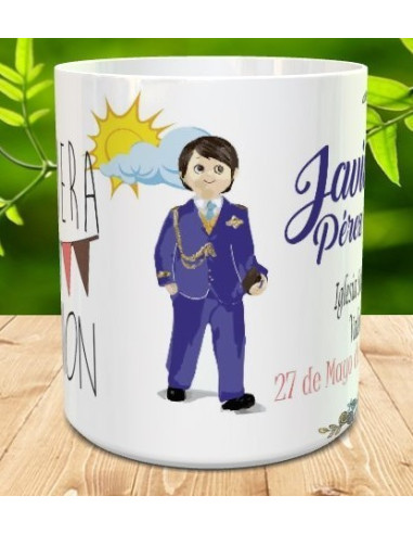 Taza Comunion almirante (chaqueta azul)