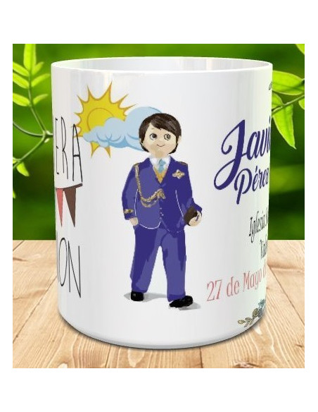 Taza Comunion almirante (chaqueta azul)