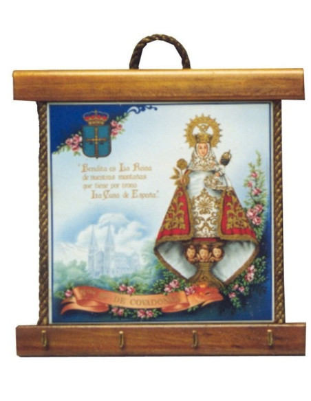 Cuadro cuerda Virgen Covadonga 19 x 22 x 2 cm