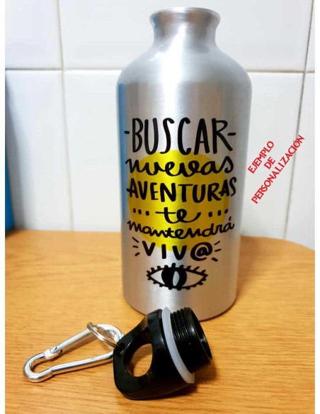 Cantimplora de aluminio con tapón de rosca