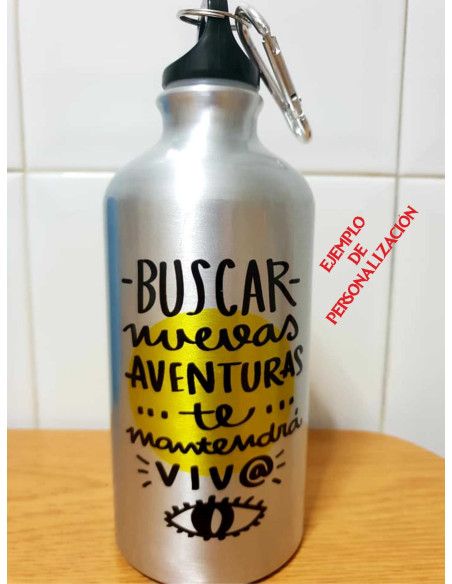 Cantimplora de aluminio con tapón de rosca