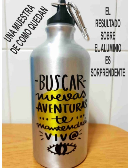 Cantimplora de aluminio con 2 tapones