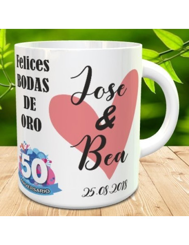 Taza bodas de oro