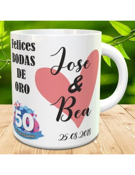 Taza bodas de oro