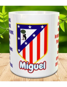 Taza Athletico de Madrid con nombre  e himno
