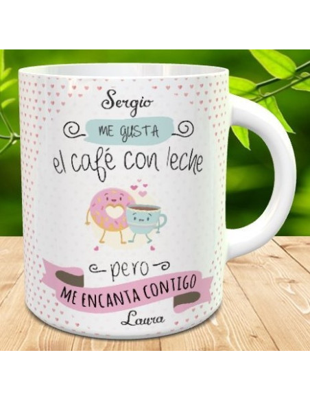 Taza me gusta el café con leche