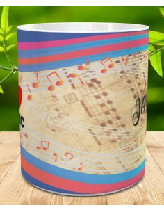 Taza personalizada I LOVE MUSIC 2