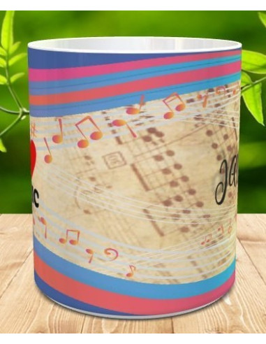 Taza personalizada I LOVE MUSIC