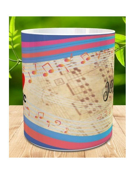 Taza personalizada I LOVE MUSIC
