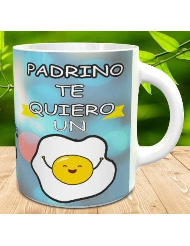 Taza padrino te quiero un huevo