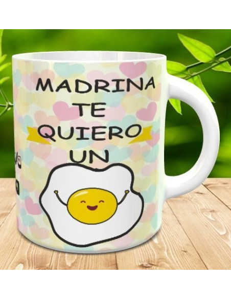 Taza madrina te quiero un huevo