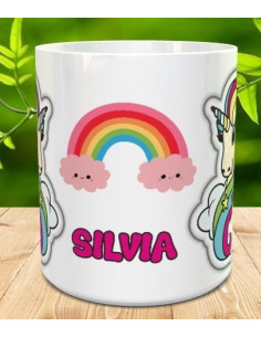 Taza unicornio con nombre 2