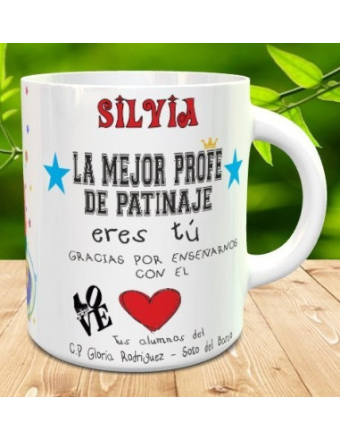 Taza regalo profe de patinaje