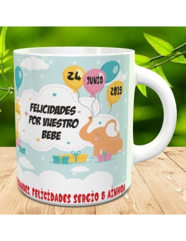 Taza felicidades por vuestro bebe