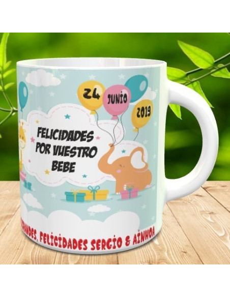 Taza felicidades por vuestro bebe
