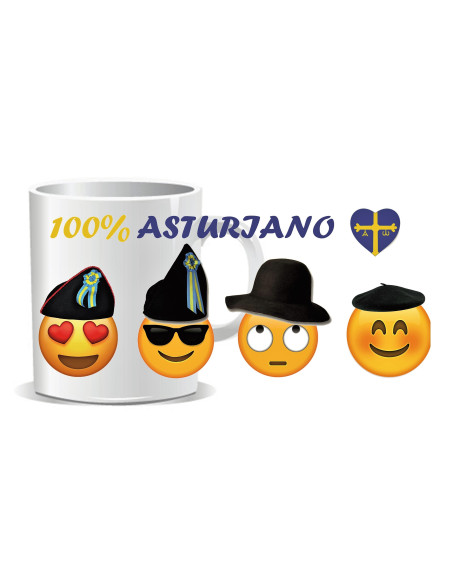 Taza emojis Asturianos