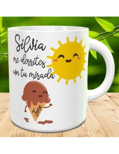 Taza Me derrites con tu mirada