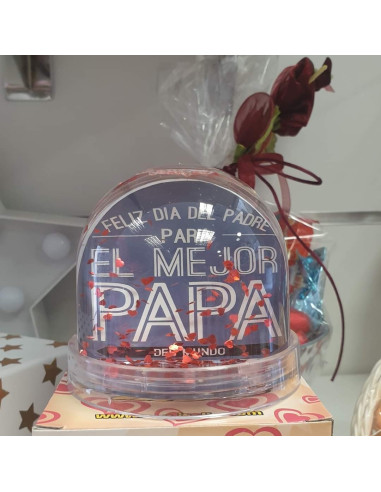 Bola de nieve con corazones 90x80mm para Papá