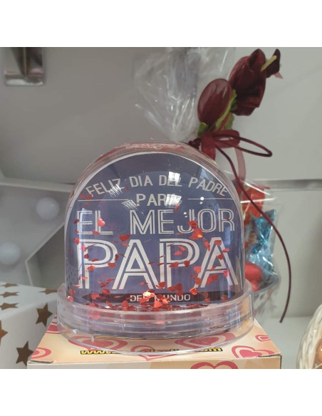 Bola de nieve con corazones 90x80mm para Papá