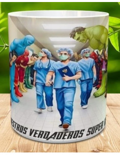 Taza nuestros super heroes y heroinas 2