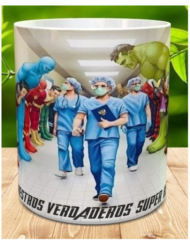 Taza nuestros super heroes y heroinas