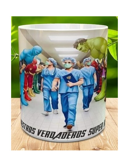 Taza nuestros super heroes y heroinas
