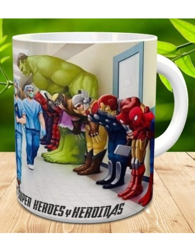 Taza nuestros super heroes y heroinas