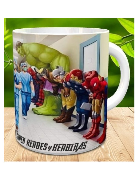 Taza nuestros super heroes y heroinas