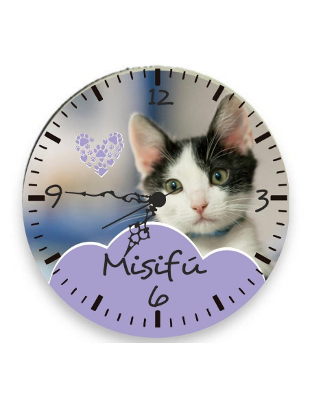 Reloj redondo personalizado (gato)