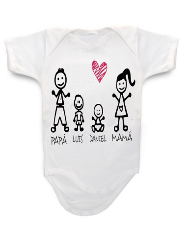 Body de bebé personalizado (manga corta) - familia