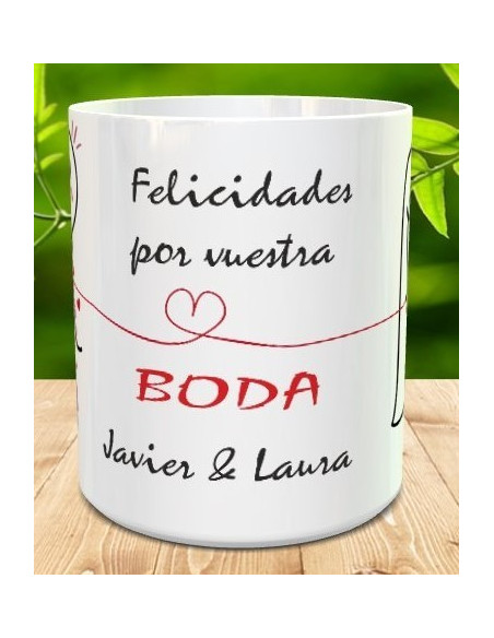 Taza felicidades por vuestra boda