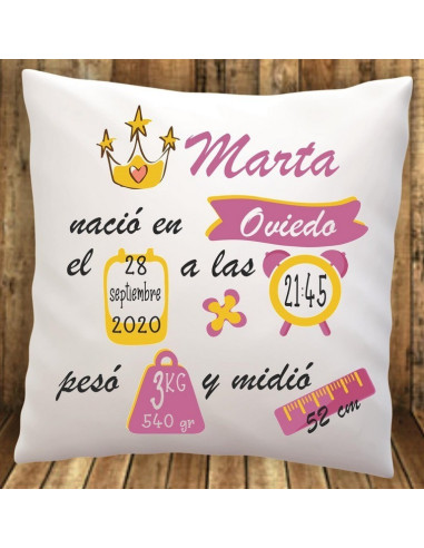 Cojín regalo nacimiento