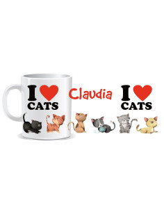 Taza I Love Cats