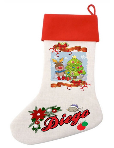 Bota Papa Noel reno personalizada
