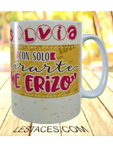 Taza Con solo mirarte me erizo